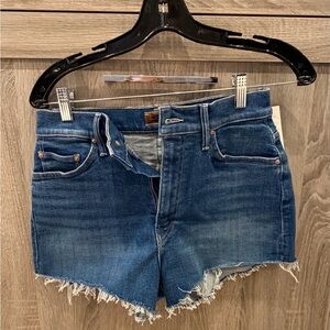 MOTHER Blue Denim easy does it Cutoff Shorts